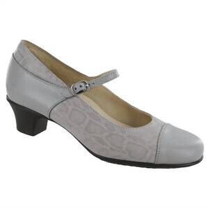 NEW SAS women's isabel mary jane heel in grigio / snake